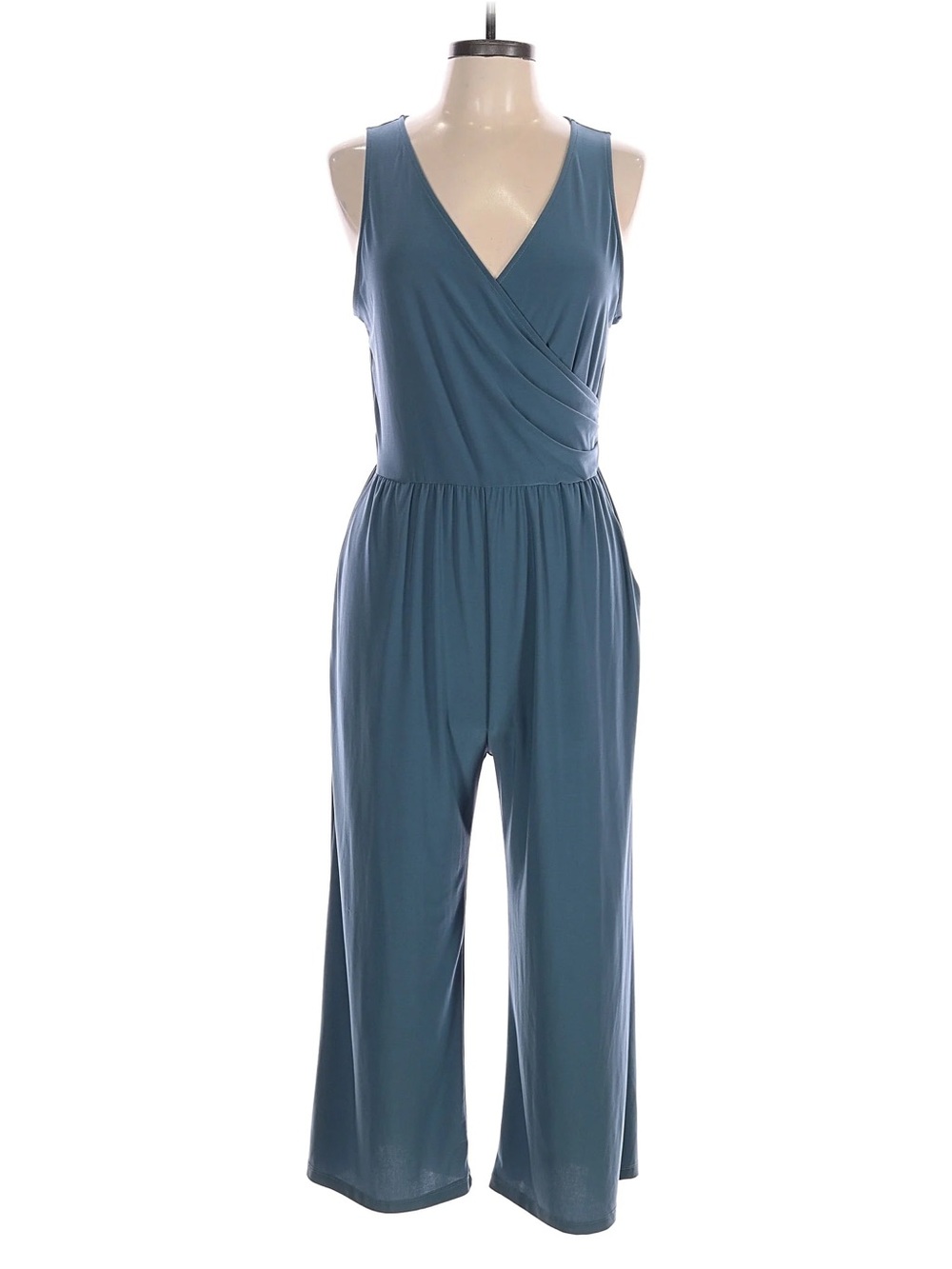 NWT Gilli Large Teal Sleeveless V-Neck Wide-Leg Jumpsuit